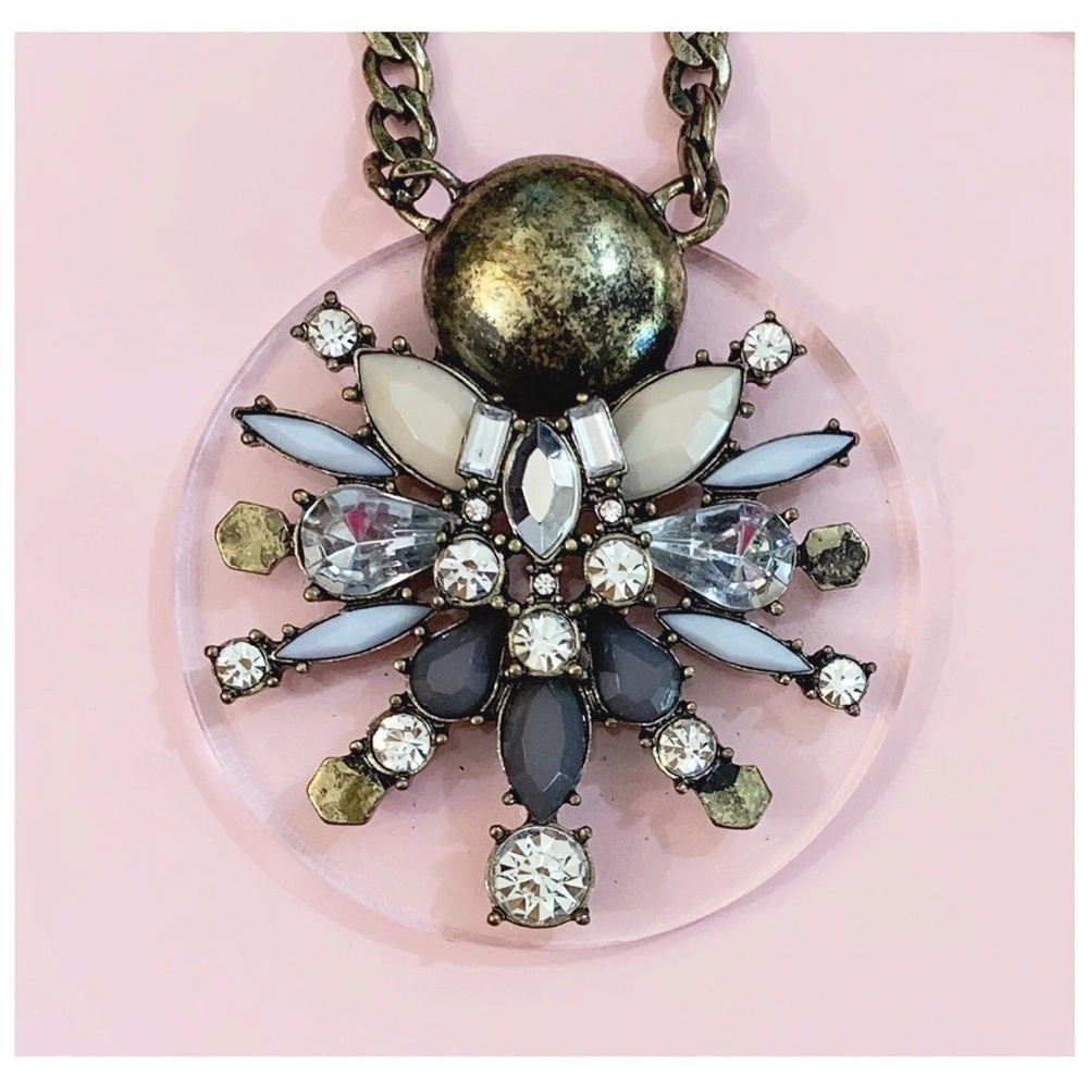 BAUBLEBAR NOVA
Antique Gold Tone Crystals & Stones Clear Resin Disk
Necklace